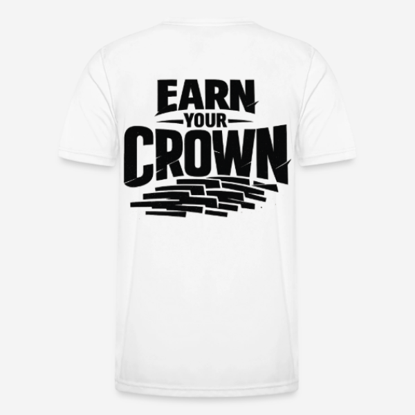 EARN YOUR CROWN Regular T-Shirt in weiß mit Rückendruck